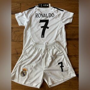 Ronaldo Youth Size 24 Age 6-7 Small Real Madrid Soccer Jersey - Ships Today